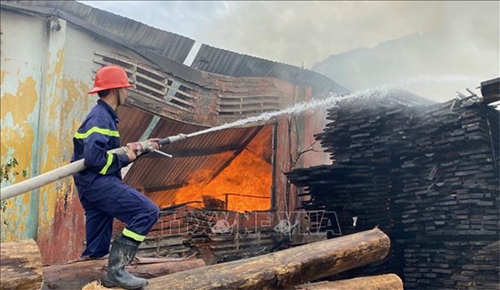Bình Định: Cháy lớn trong Khu công nghiệp Phú Tài